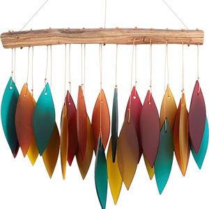Santa Fe Glass Chime, Sandblasted Glass Wind Chime