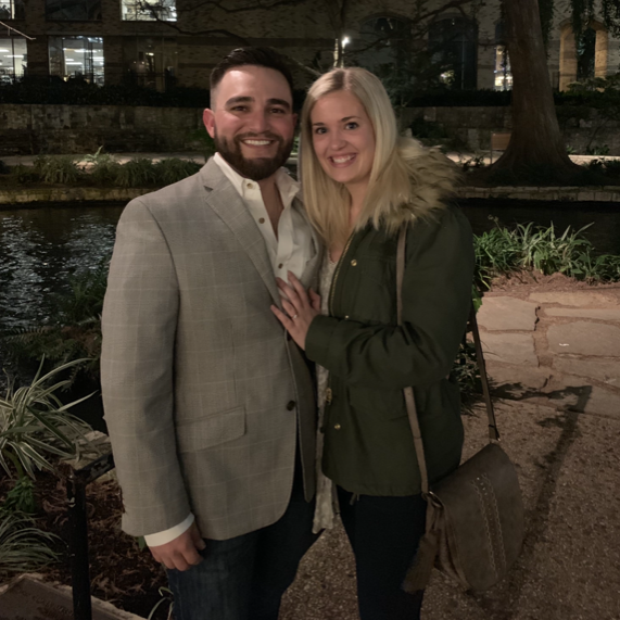 Our first picture as an engaged couple. Martin Proposed on Jan. 25, 2019 at Marriage Island on the Riverwalk with Mariachi playing our own personal concert.