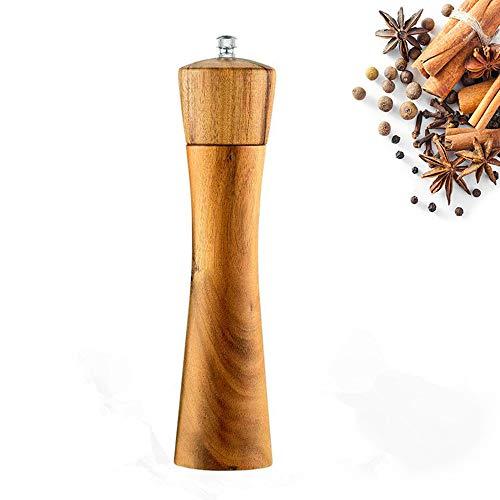 Wood Salt Pepper Grinder Mill - Noryee Manual Wooden Salt Grinder Pepper Mill Shakers Refillable with Adjustable Coarseness Ceramic Rotor - 8.5 Inch