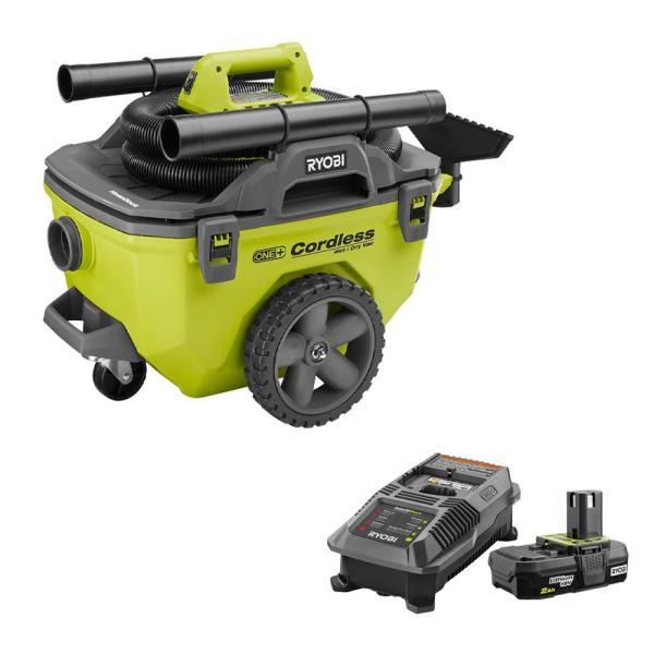 18-Volt ONE+ 6 Gal. Cordless Wet/Dry Vacuum with Accessories with 2.0 Ah Battery and Charger Kit