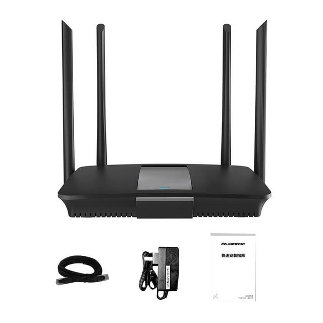 1111Fourone Network Router 2.4G 5G Dual Band WiFi Router 1200M Fast Transmission Speed Wireless Repeater US Plug