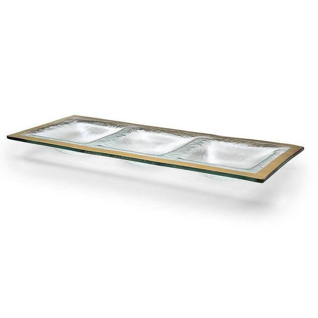 Annieglass Roman Antique Three-Section Tray