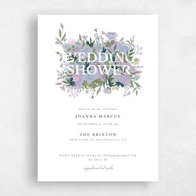 Dusty Purple Wedding Wedding Shower Invitation - Laurelwood Type