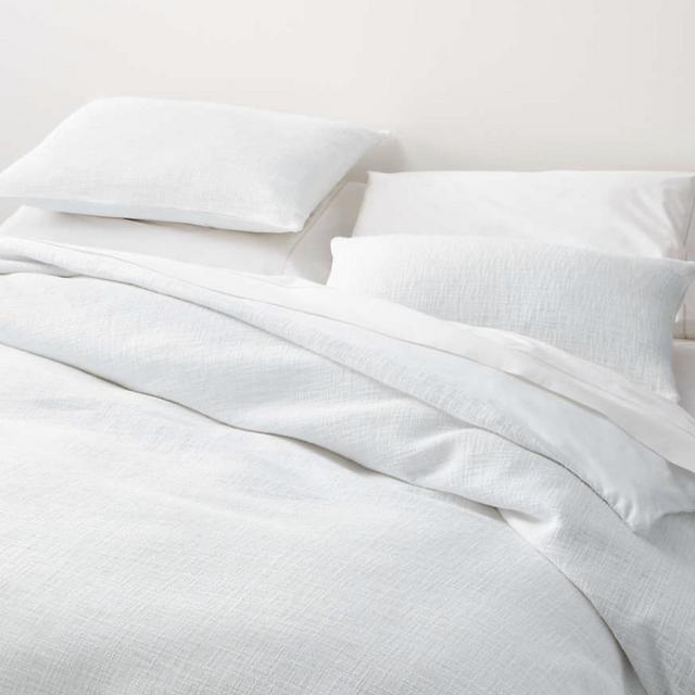 Crate & Barrel Lindstrom White King Duvet Cover