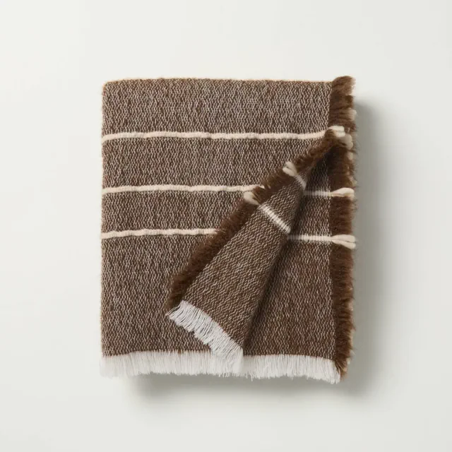 Cozy Stripe Throw Blanket Brown/Tan - Hearth & Hand™ with Magnolia
