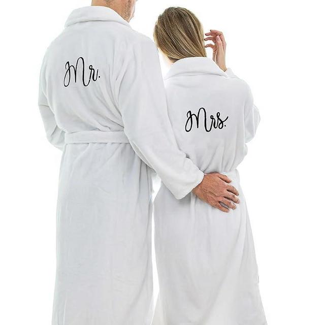 Jecery 2 Pcs His and Hers Robes for Couples Mr and Mrs Bathrobes Embroidered Matching Robes Valentine's Day Engagement Gifts
