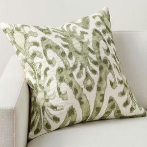 Delancey Embroidered Pillow Cover, 24", Green