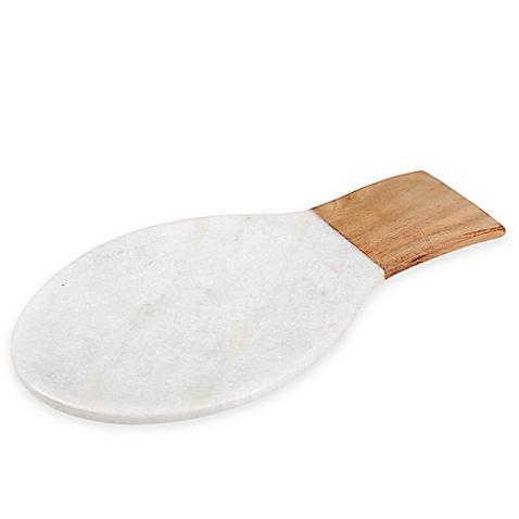 Thirstystone White Marble/Acacia Wood Spoonrest