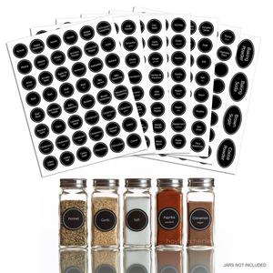 Hayley Cherie - 320+ Printed Spice Jar and Pantry Label Set - Chalkboard 1.5" Round Stickers - Includes Extra Write-on Labels