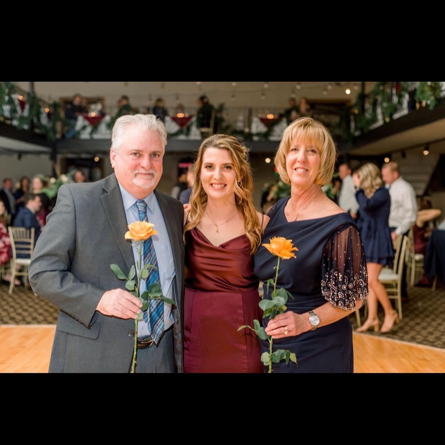 Brianna with her parents Joe and Barb.