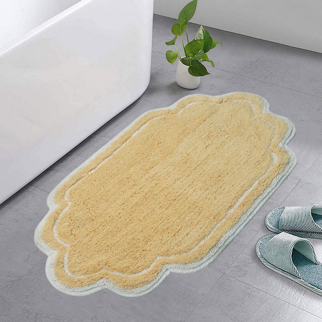 21"x34" Allure Collection Butter Cotton Tufted Bath Rug - Home Weavers