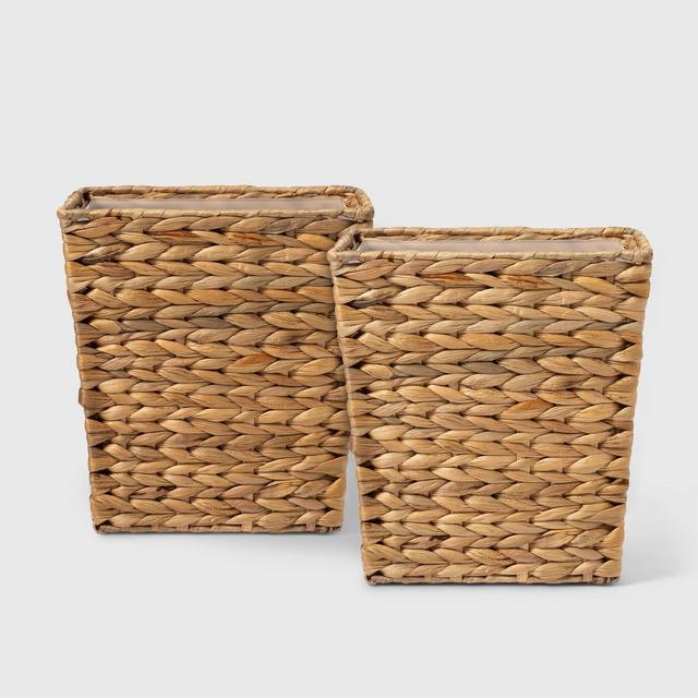2pk Light Weave Wastebasket Natural - Threshold™