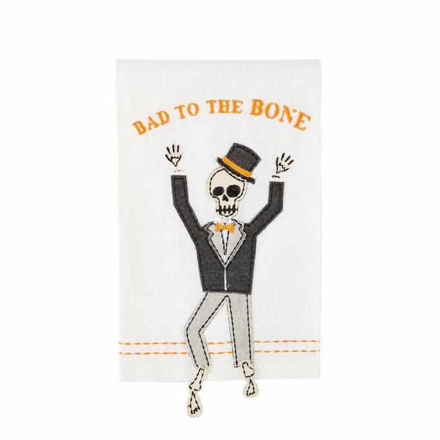 Bad To The Bone Skeleton Halloween Towel