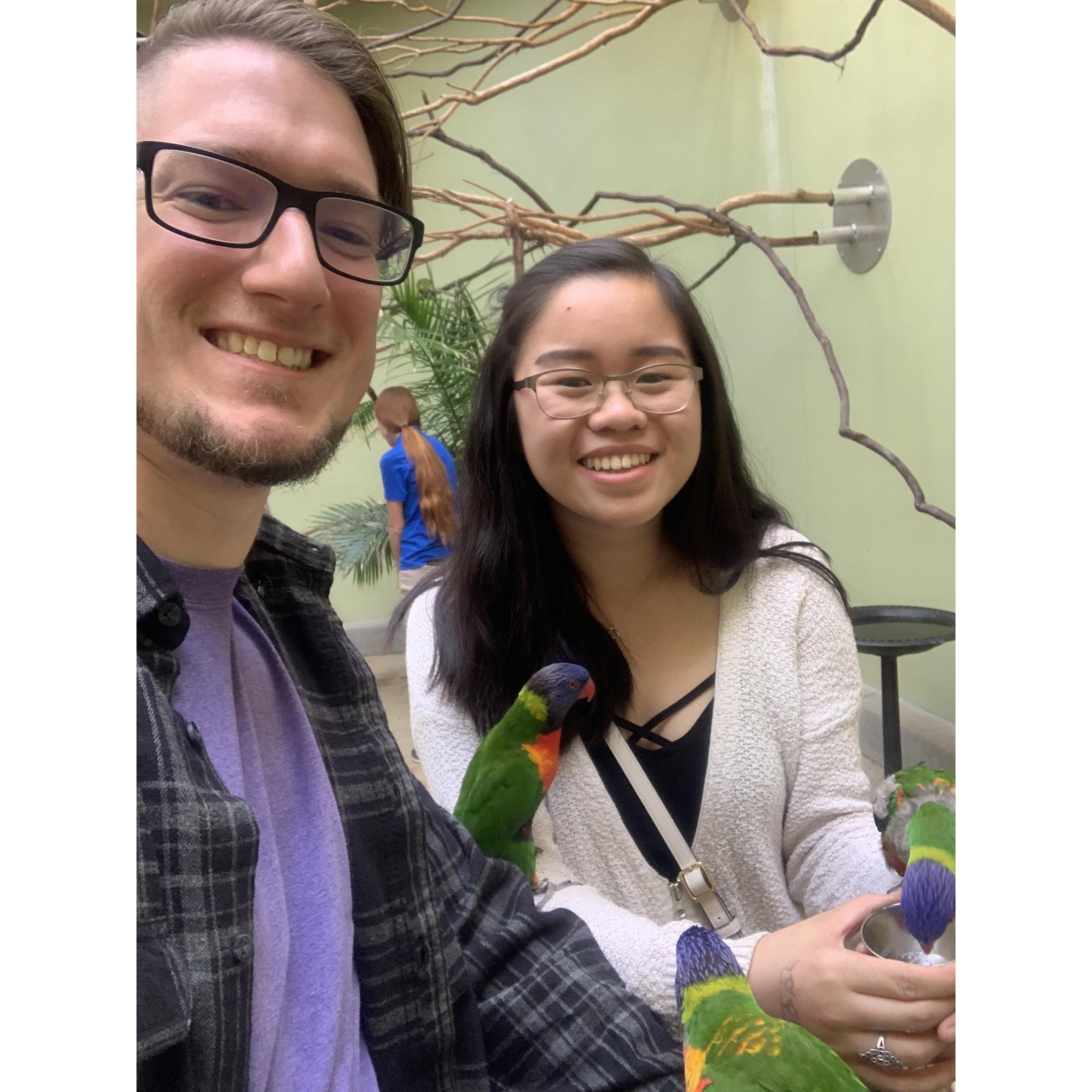 Our first date to the National Aviary in Pittsburgh (after Steven introduced me to Benny Fierro's pizza shop in South Side.. I knew then that this was the man I was supposed to marry)