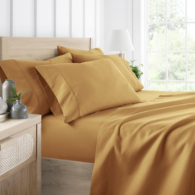 Solid 6 Piece Sheet Set - Ultra Soft - Becky Cameron , Gold, King