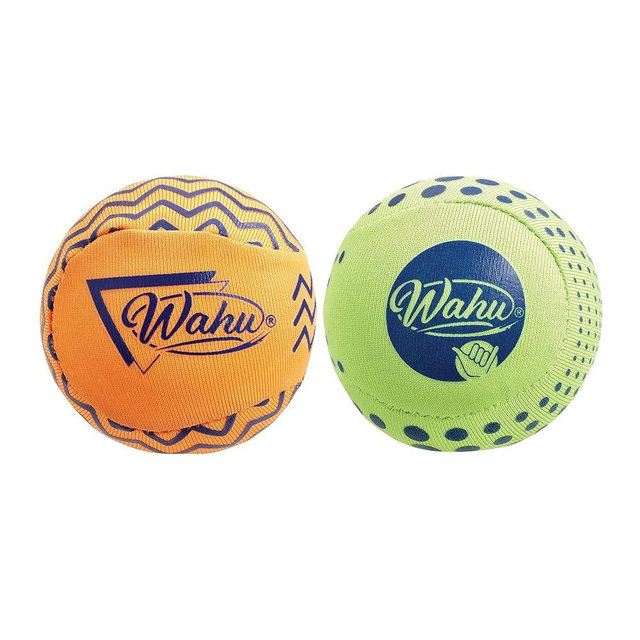 Wahu Super Grip 100% Waterproof Skimball Set, Pack of 2 Water Skipping Balls for Pool and Beach, Skips Over 150' on Water, Green/Orange