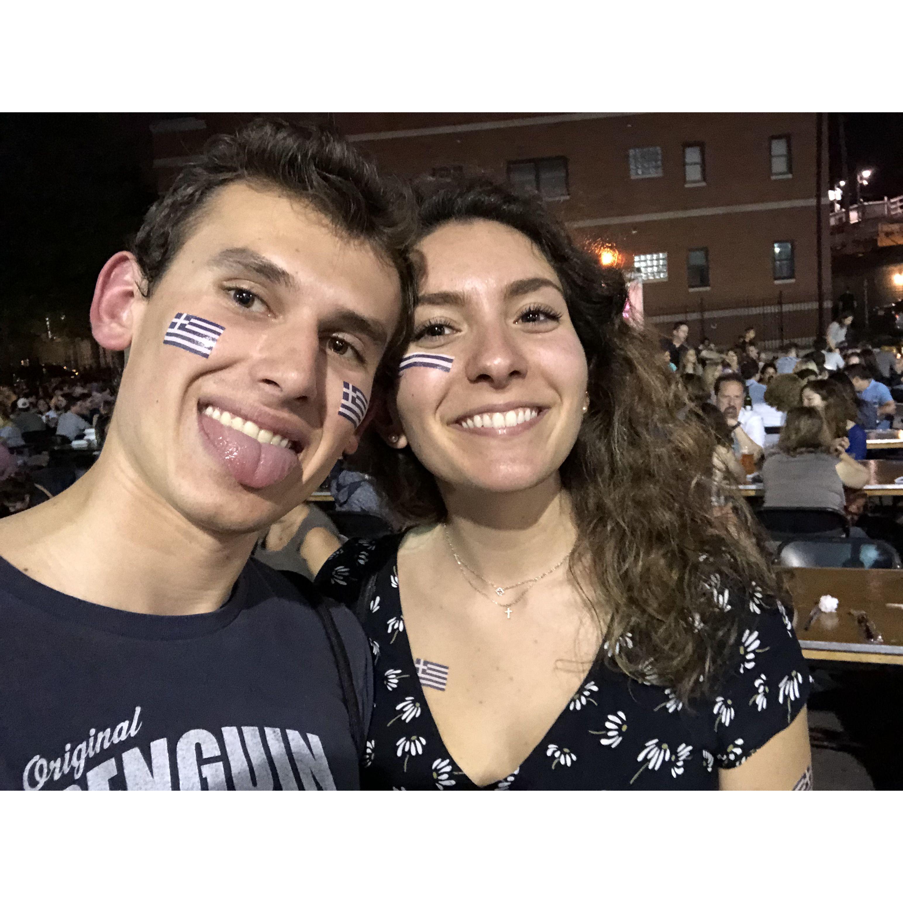 Our second date! We went to a Greek festival in Chicago (and the tattoos took forever to come off!)