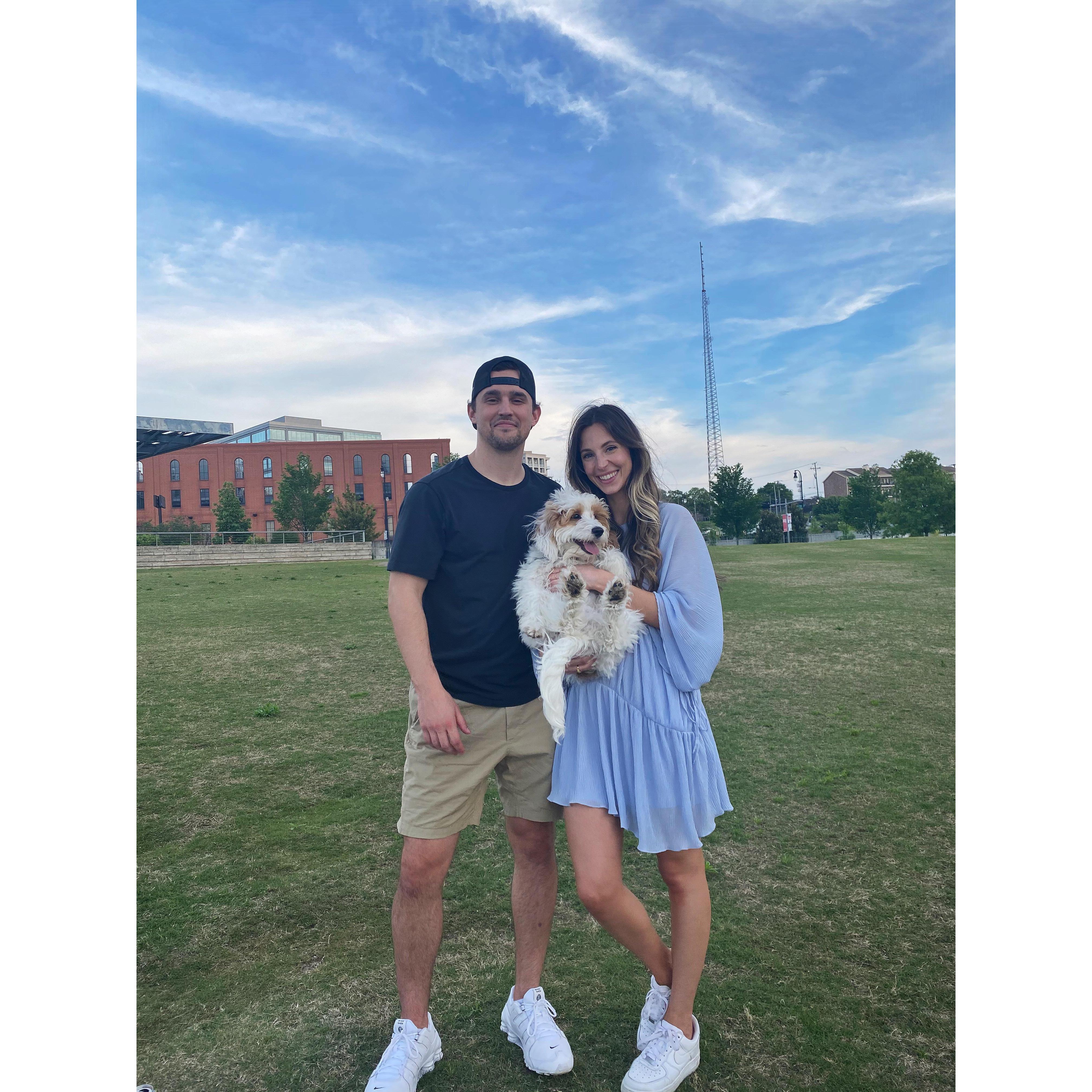 2020. Family photo with our dog Jackson.