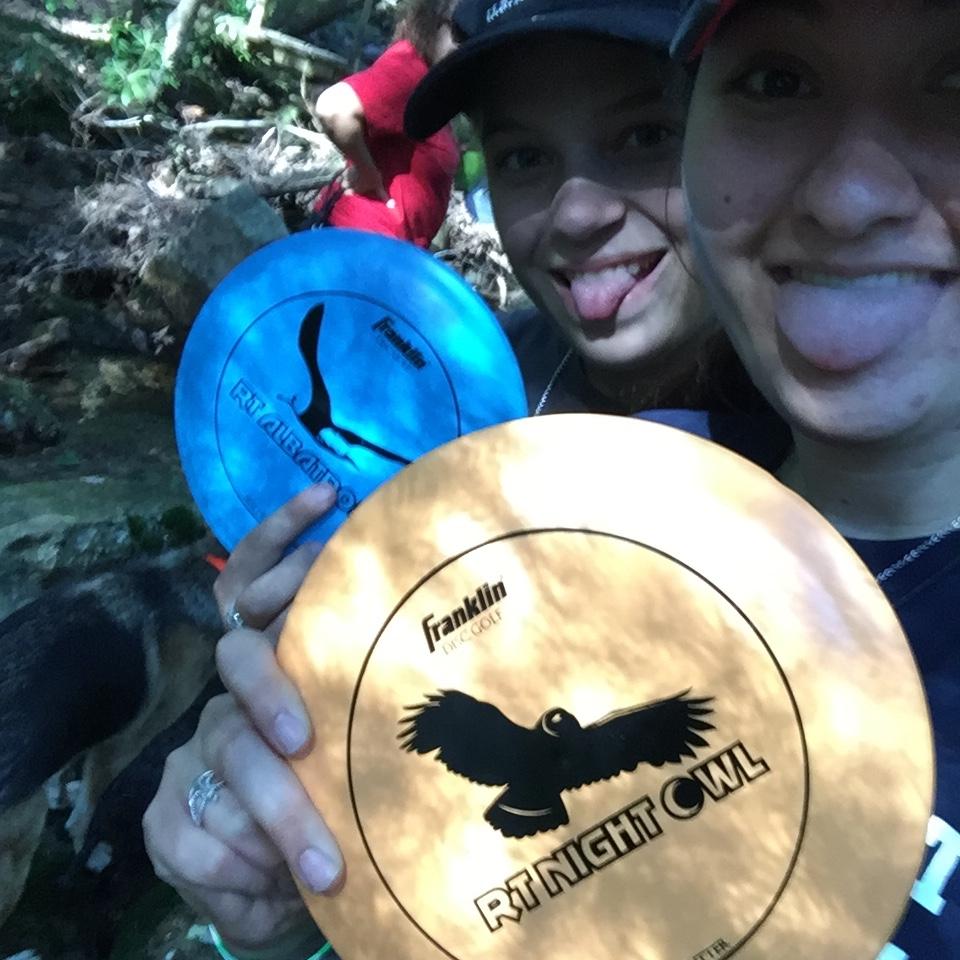 Amber taught me how to disc golf, I am not as great as she is!