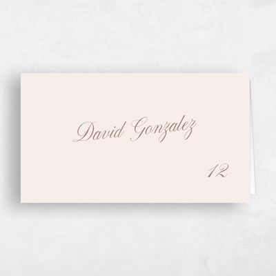 Linen, Beige Wedding Place Card - Mabel