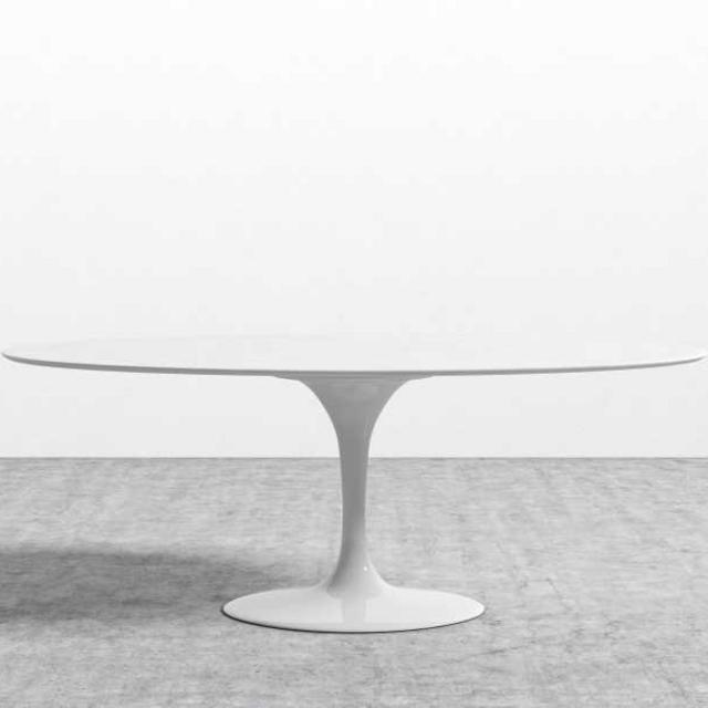Tulip Table Oval - White Lacquer - 79 inches - Price w/email sign-up
