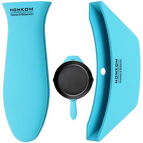 HOMKOM HOMKOM - COMBO PACK Silicone Assist Handle Holder For Cast Iron Frying Pans,Enameeled Cookware Handles-Turquoise