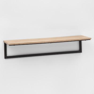 23.7" x 7" Wood & Metal Shelf Oak/Black - Project 62™