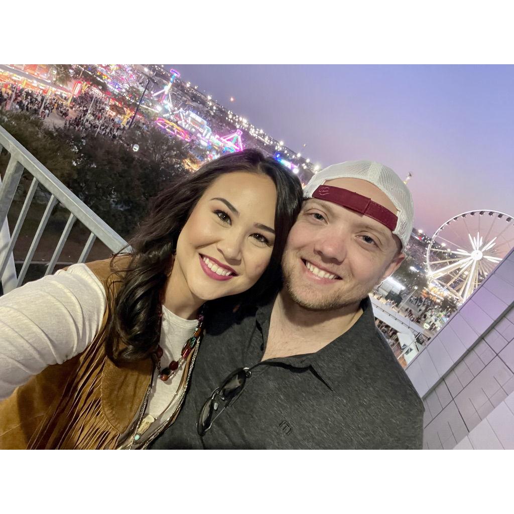 On our second date, we took our first photo at the rodeo!