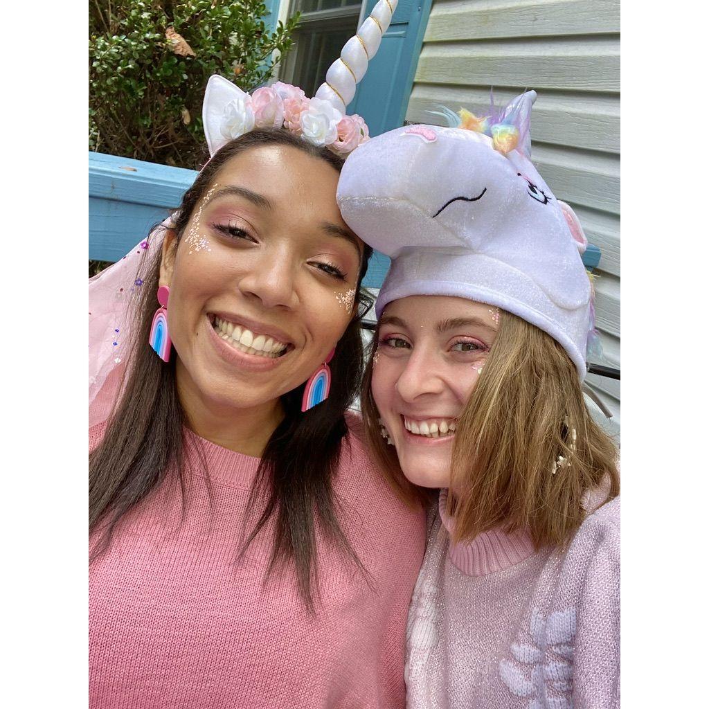 Us dressed as the gay unicorns we are in our hearts