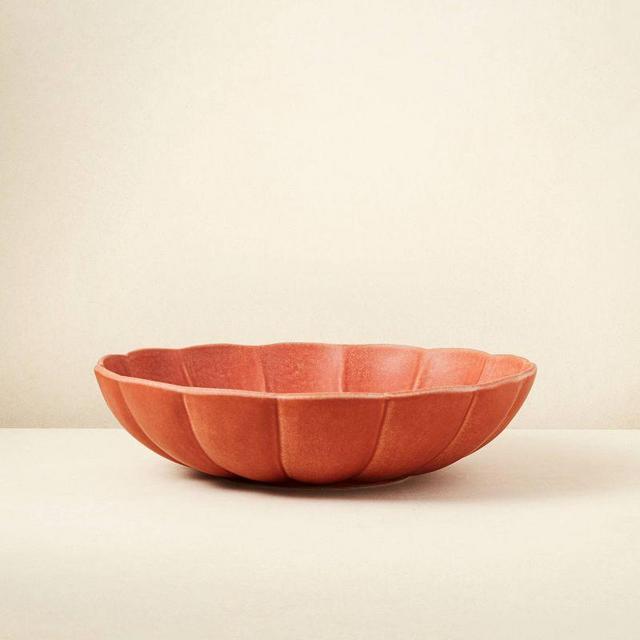 101oz Stoneware Scalloped Serving Bowl Orange - Opalhouse™ designed with Jungalow™