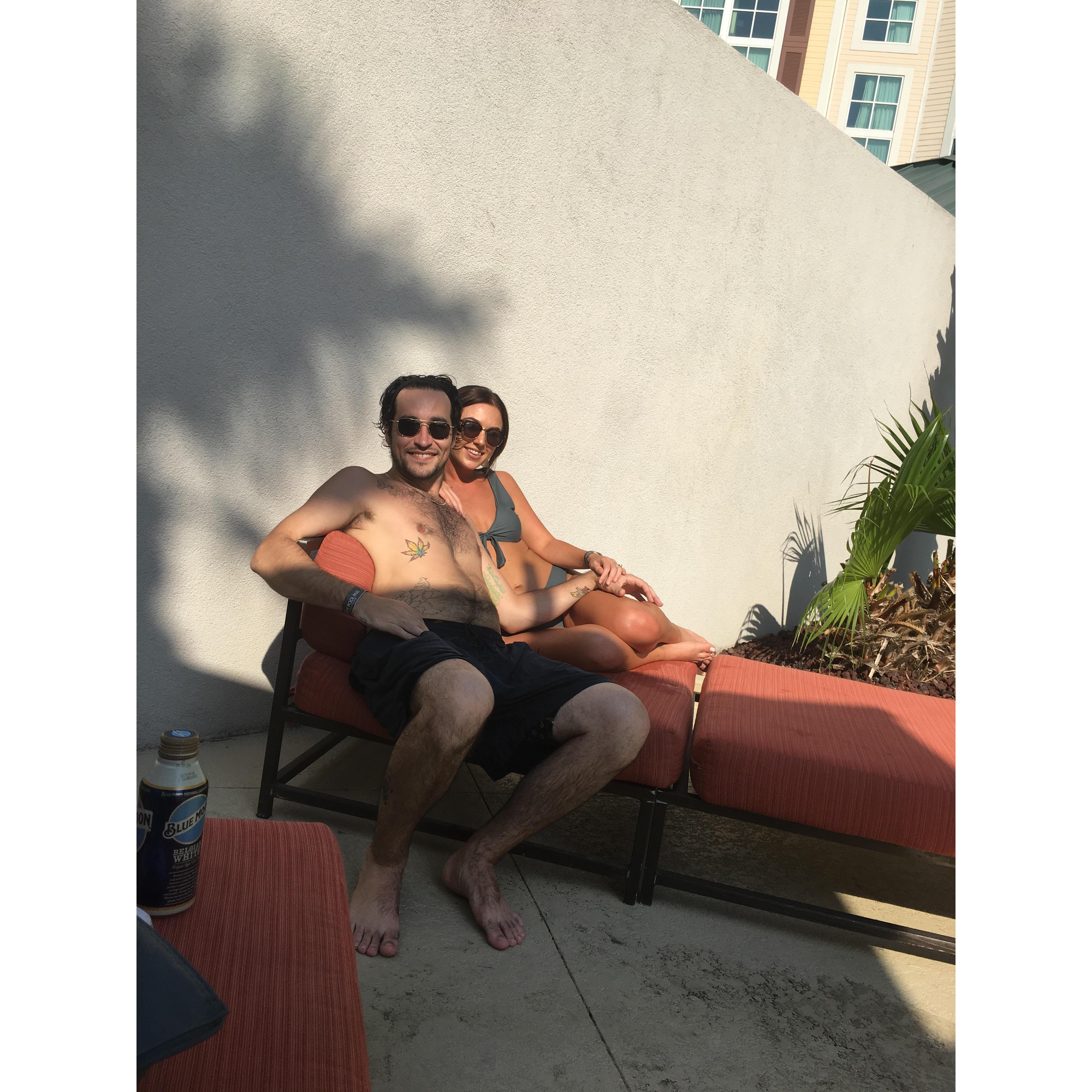 By the pool in Gulfport at the Island View Resort!