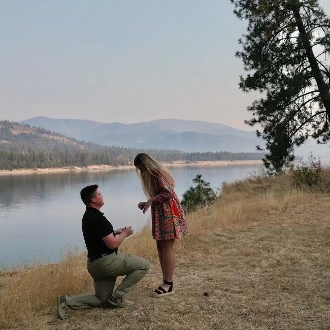 Sam proposed on our trip to Washington!