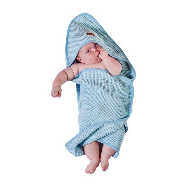 Kip & Co        Waffle Baby Towel, Pastel Blue
