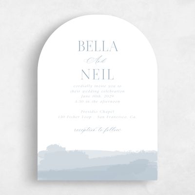 Blue Arch Wedding Invitation - Saif Portrait