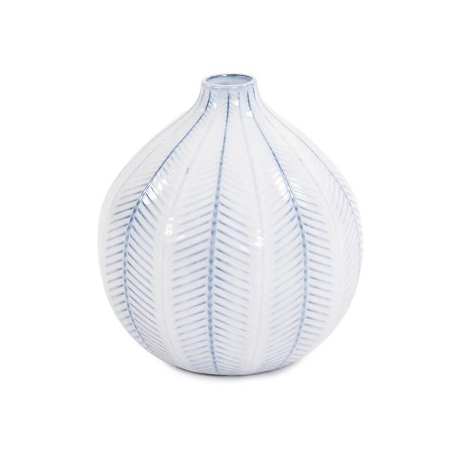 Chevron Ceramic Globe Small Vase