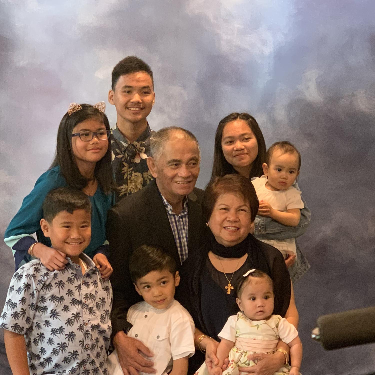 Grandpa and Grandma with the grandkids 🧡