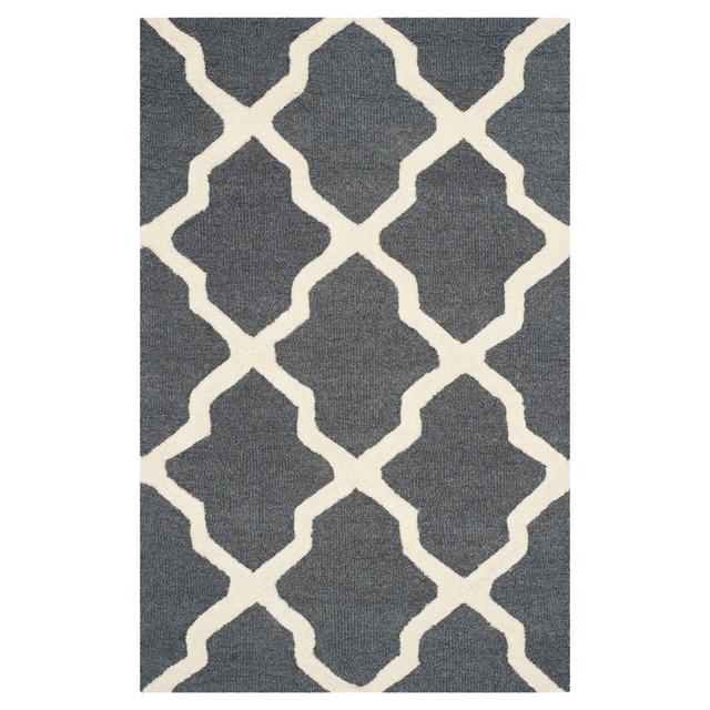 2'6"X4' Geometric Accent Rug Dark Gray/Ivory - Safavieh