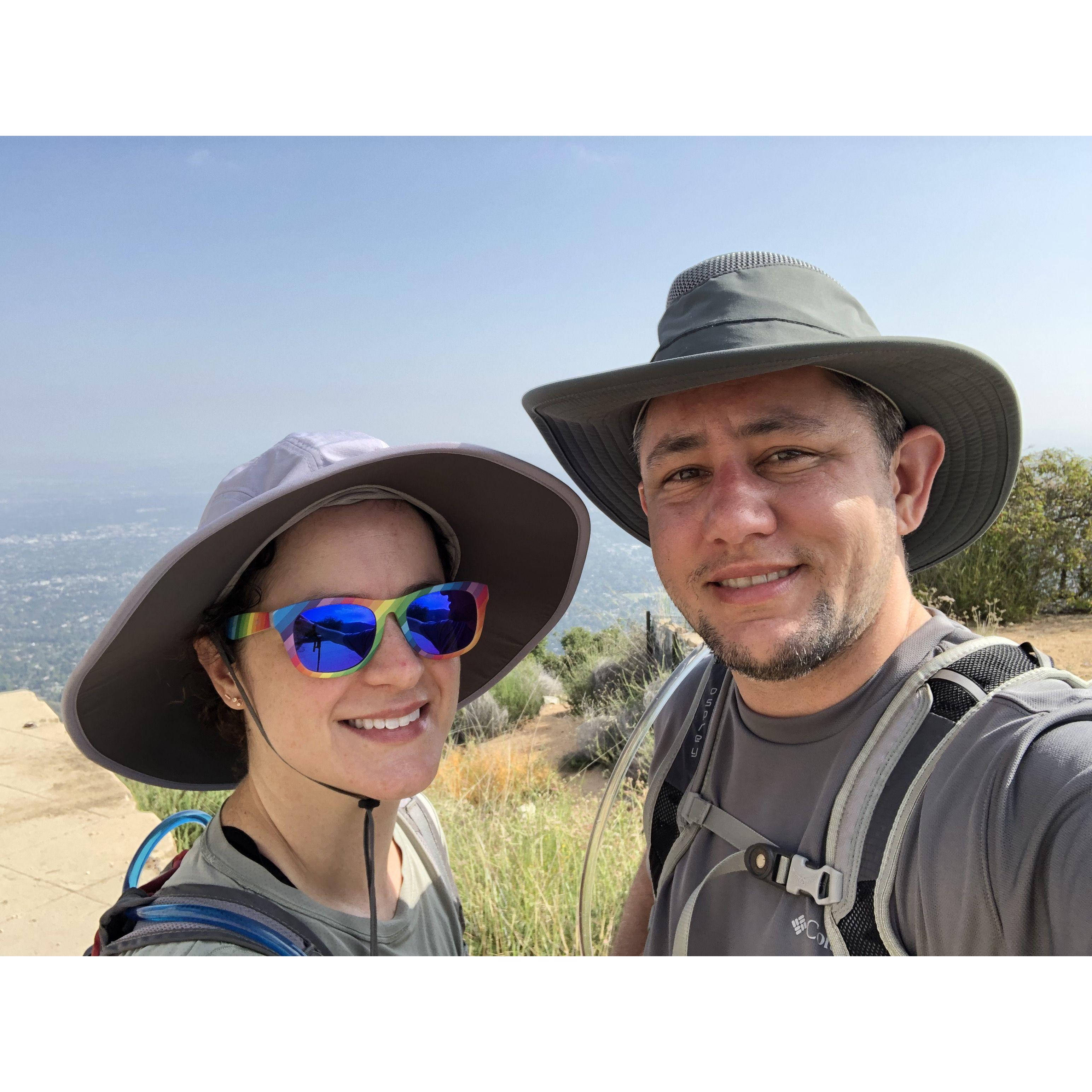 Oh a backpacking trip to the Channel Islands. Now we both have dorky hats.