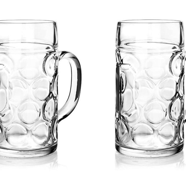 North Mountain Supply Oktoberfest Beer Glass Mugs - for Keeping Large Quantities Cold Longer - 21 Ounces - Set of 2
