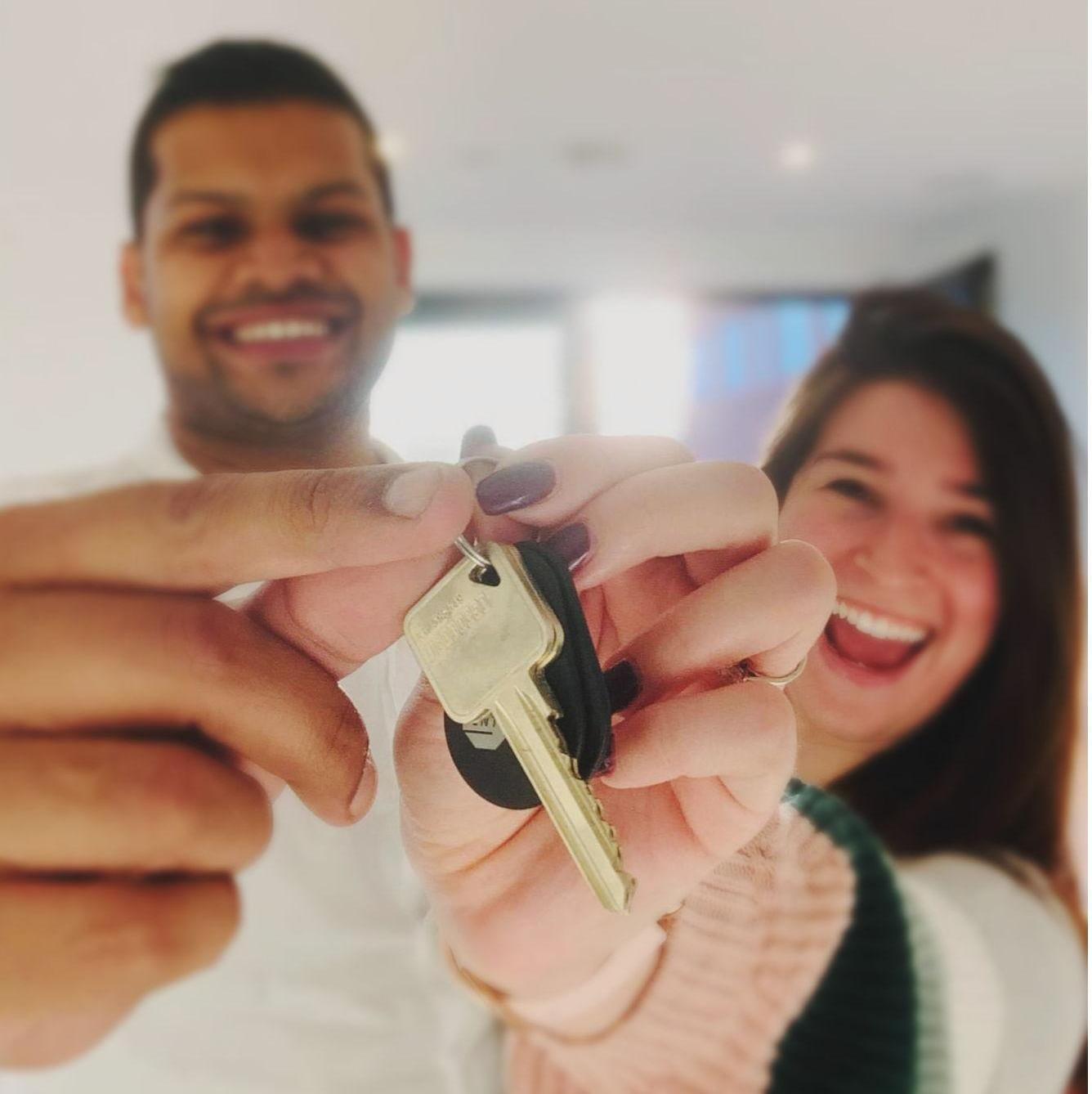 When they just got the keys to their new home