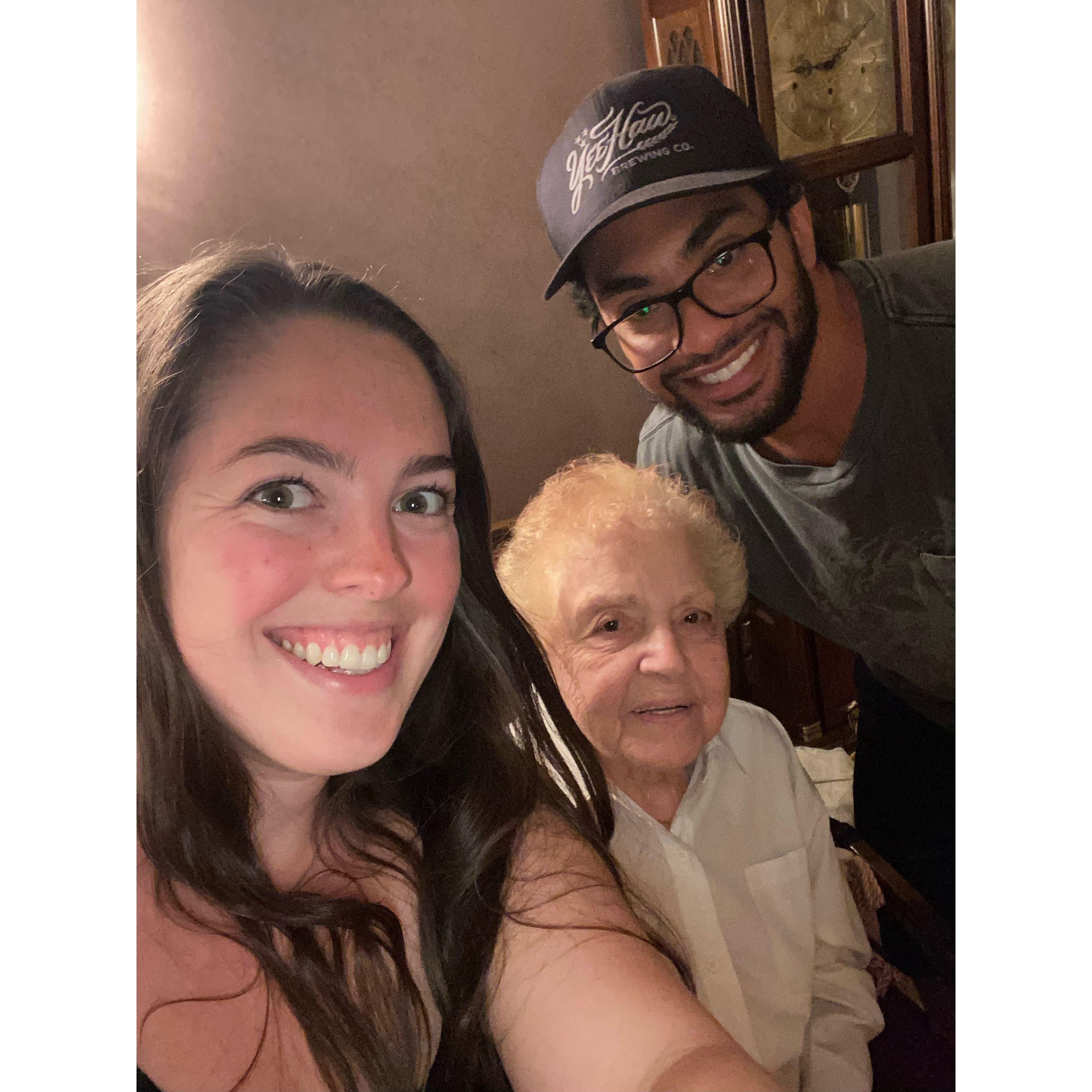 June 9, 2023: Tony and Grandma finally get to meet in person during our vacation home to New Jersey.