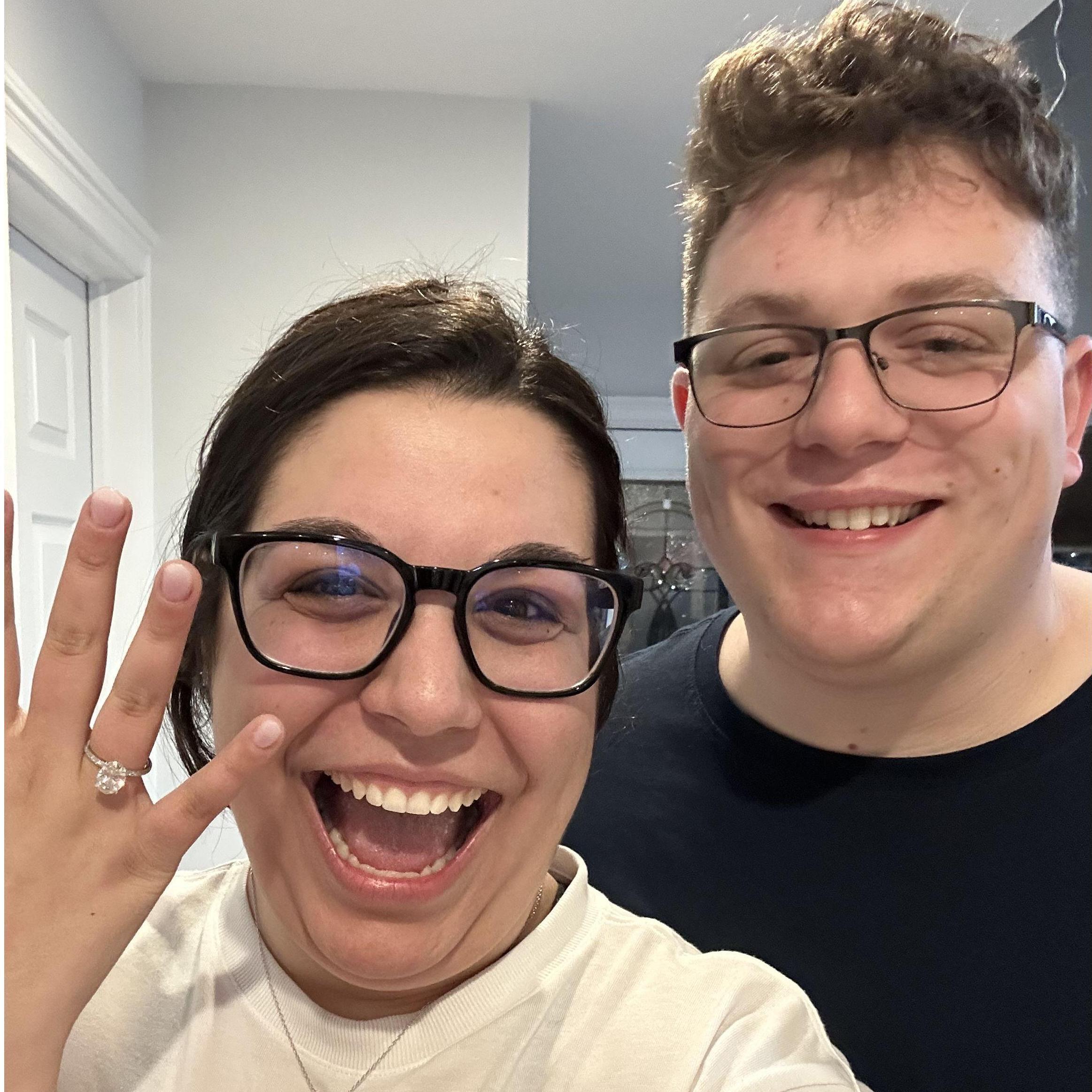 This is the photo we sent to our family and friends to share the best news—we’re engaged! 💍💫 It all happened on March 29th, 2025, and we couldn’t stop smiling (still can’t!)💕