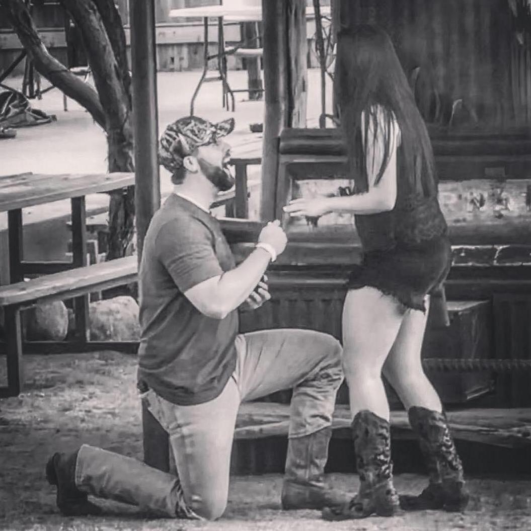 The proposal at The Buffalo Chip where we had our first date.
