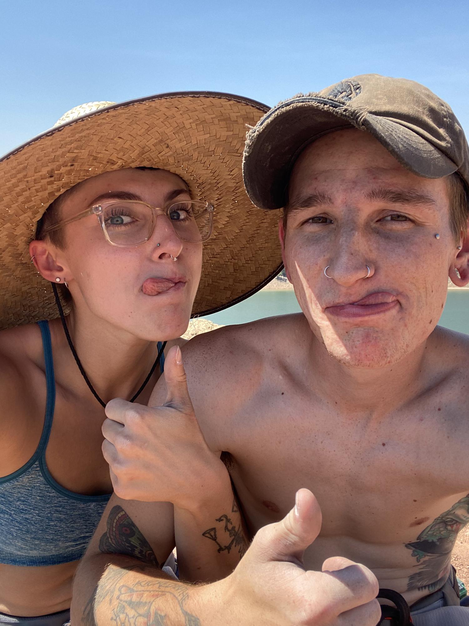 Outdoor climbing about a month after we started dating