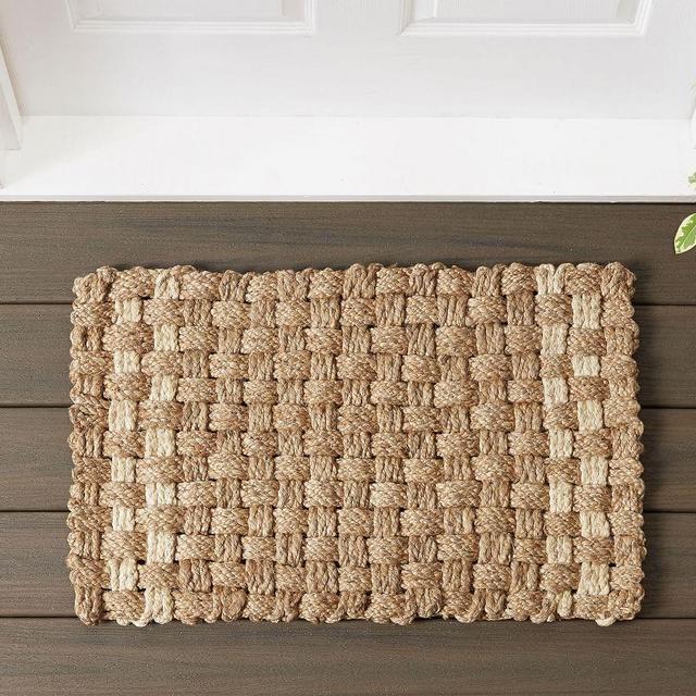 Woven Natural Fiber Doormat, Natural/Bleached, 18 x 30"