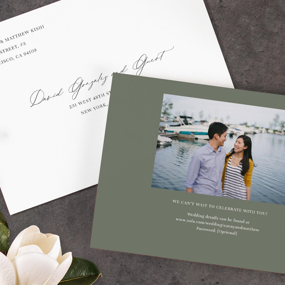Lyra Landscape | Sage | Zola Wedding Invitations