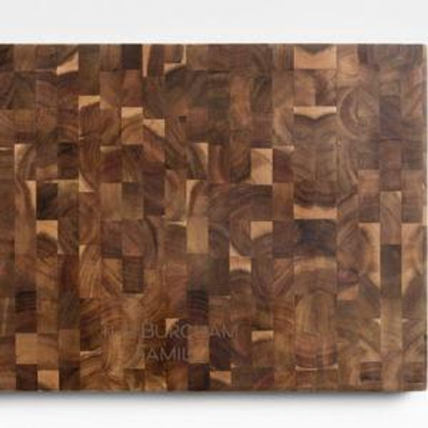 Personalized Crate & Barrel Rectangular Acacia End-Grain Cutting Board
