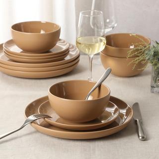 Rockaway 12-Piece Reactive Glaze Dinnerware Set, Service for 4