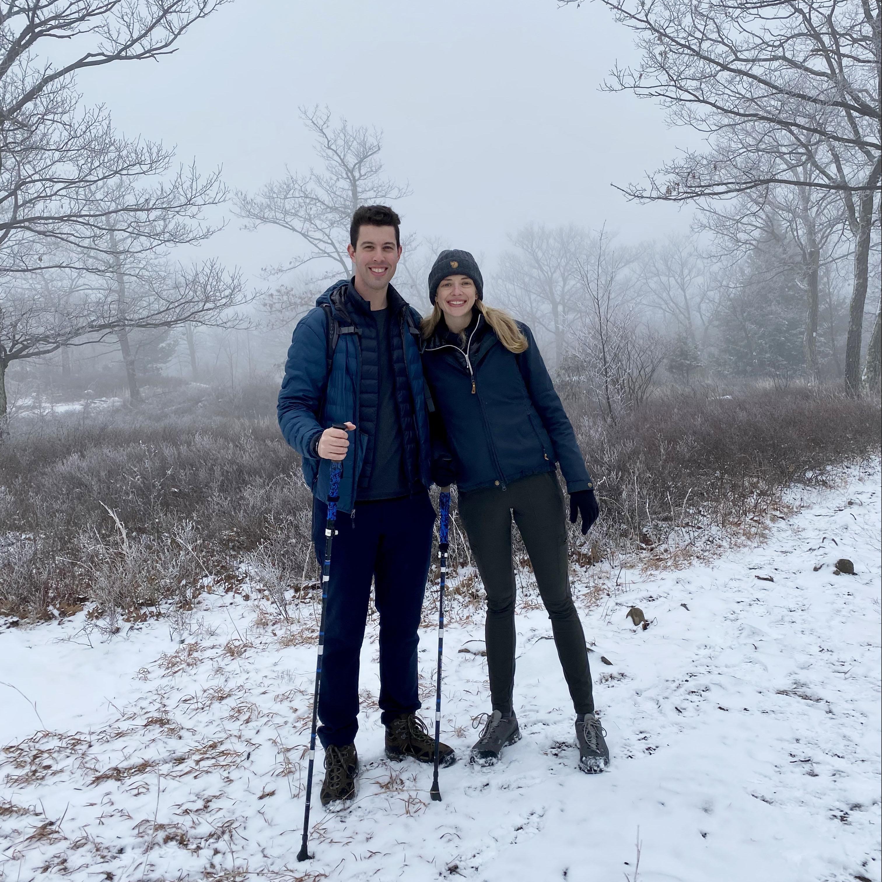 Snowy hike in upstate New York on Christmas Eve