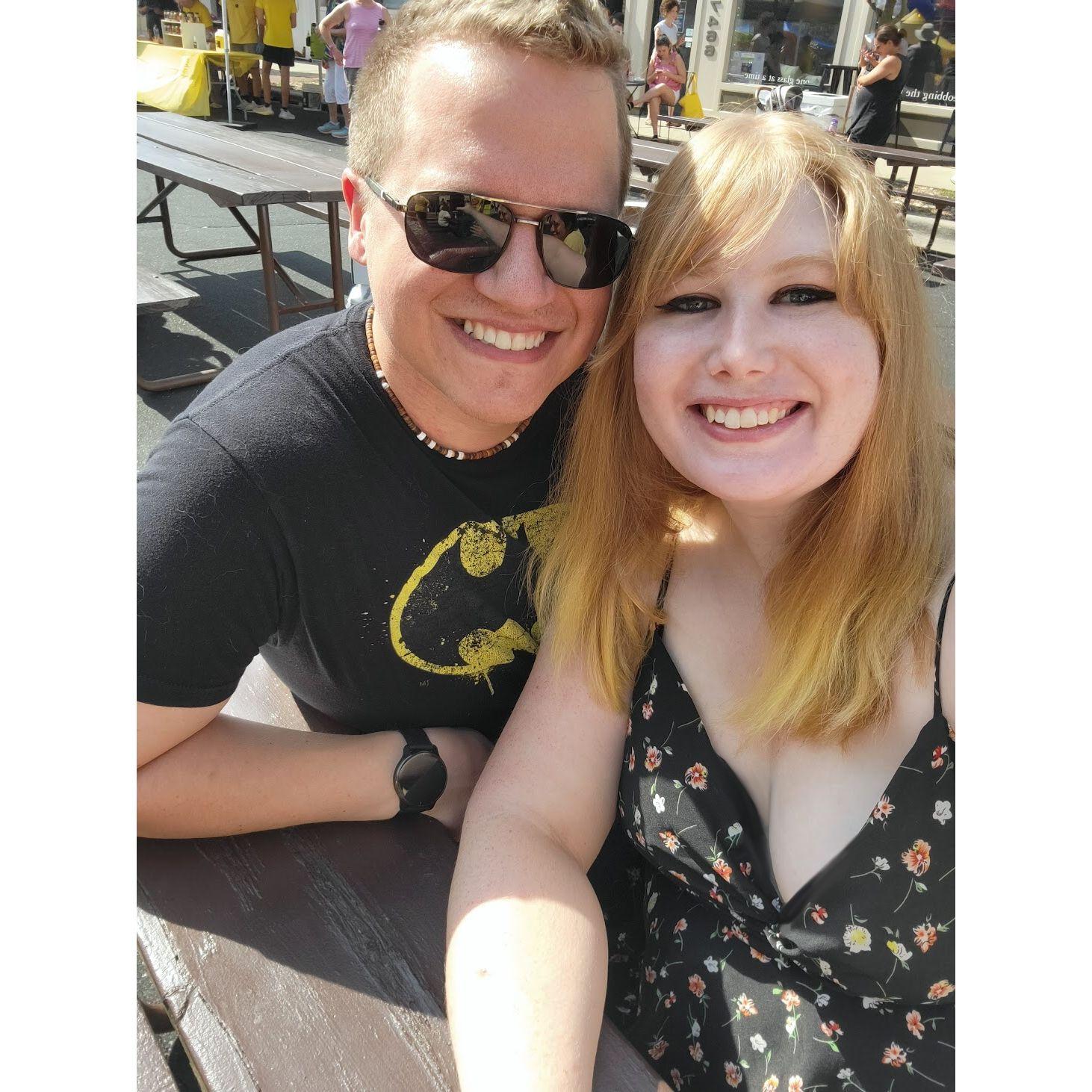 This was at a local Mustard Festival. It was also the first time Chris met some of Shelby's friends!